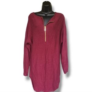 Michael Kohrs Red Sweater with Zipper Detail